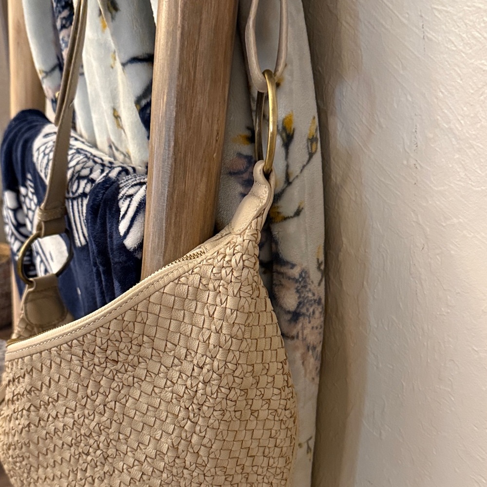 Anthropology Woven Crescent Shoulder Bag - Beige - Picture 3 of 13